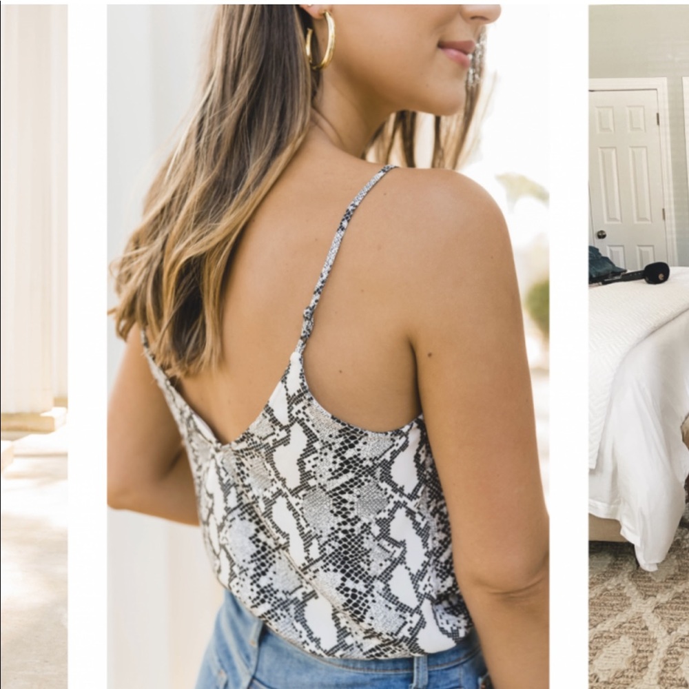 NWT Kathleen Barnes x Amazon The Drop v-neck python cami 3X
